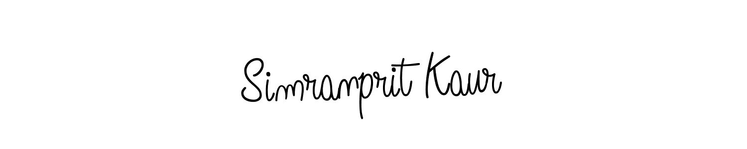 Design your own signature with our free online signature maker. With this signature software, you can create a handwritten (Angelique-Rose-font-FFP) signature for name Simranprit Kaur. Simranprit Kaur signature style 5 images and pictures png