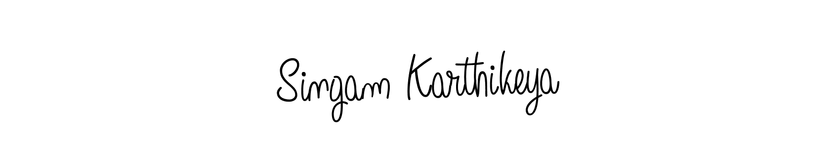 Use a signature maker to create a handwritten signature online. With this signature software, you can design (Angelique-Rose-font-FFP) your own signature for name Singam Karthikeya. Singam Karthikeya signature style 5 images and pictures png