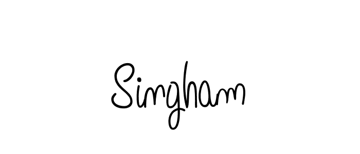 Make a beautiful signature design for name Singham. With this signature (Angelique-Rose-font-FFP) style, you can create a handwritten signature for free. Singham signature style 5 images and pictures png