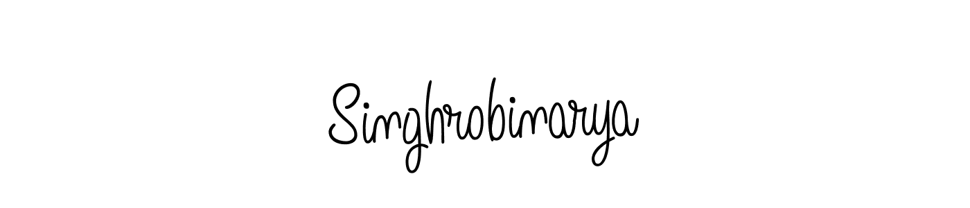 You should practise on your own different ways (Angelique-Rose-font-FFP) to write your name (Singhrobinarya) in signature. don't let someone else do it for you. Singhrobinarya signature style 5 images and pictures png