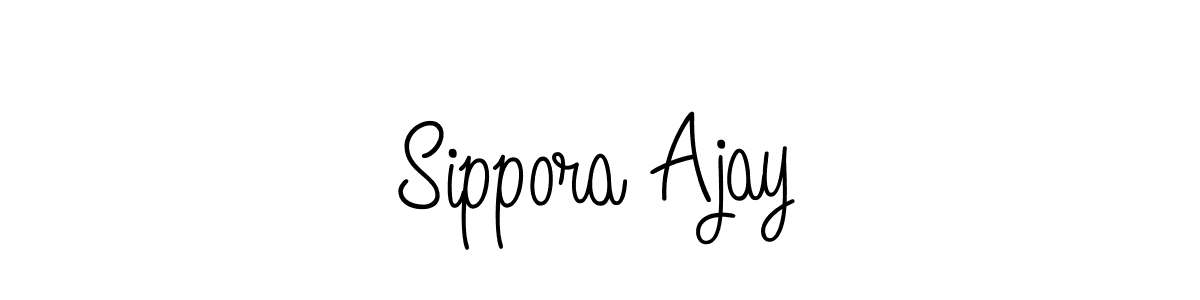 You should practise on your own different ways (Angelique-Rose-font-FFP) to write your name (Sippora Ajay) in signature. don't let someone else do it for you. Sippora Ajay signature style 5 images and pictures png