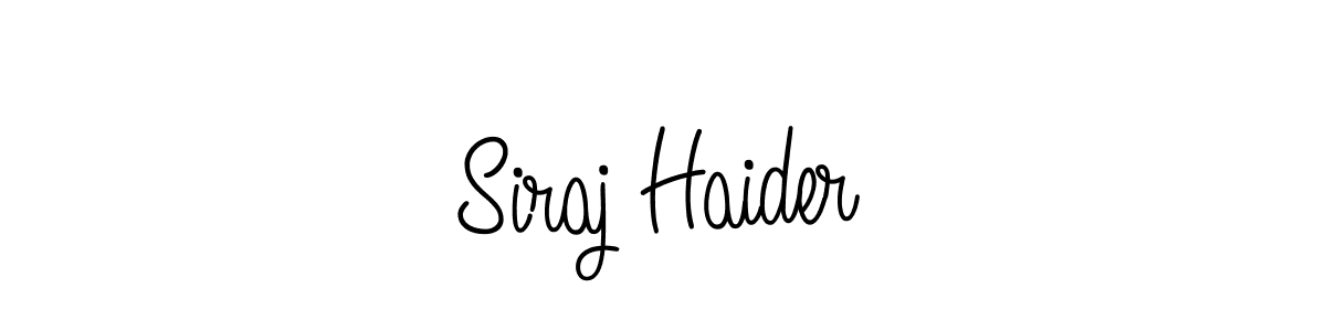 How to make Siraj Haider name signature. Use Angelique-Rose-font-FFP style for creating short signs online. This is the latest handwritten sign. Siraj Haider signature style 5 images and pictures png