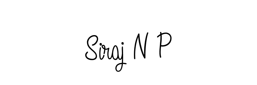 How to make Siraj N P name signature. Use Angelique-Rose-font-FFP style for creating short signs online. This is the latest handwritten sign. Siraj N P signature style 5 images and pictures png