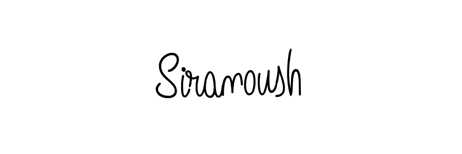Make a beautiful signature design for name Siranoush. With this signature (Angelique-Rose-font-FFP) style, you can create a handwritten signature for free. Siranoush signature style 5 images and pictures png