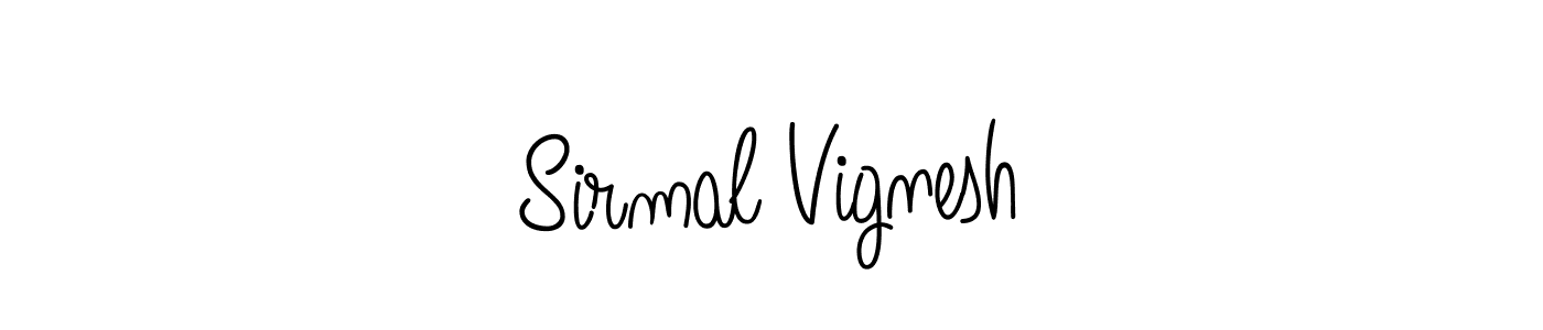The best way (Angelique-Rose-font-FFP) to make a short signature is to pick only two or three words in your name. The name Sirmal Vignesh include a total of six letters. For converting this name. Sirmal Vignesh signature style 5 images and pictures png