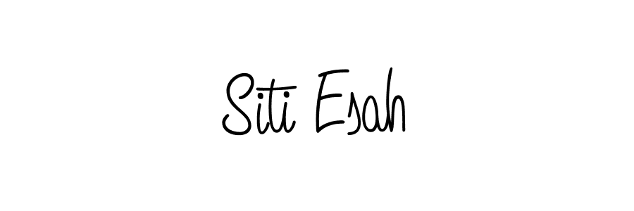Make a beautiful signature design for name Siti Esah. With this signature (Angelique-Rose-font-FFP) style, you can create a handwritten signature for free. Siti Esah signature style 5 images and pictures png