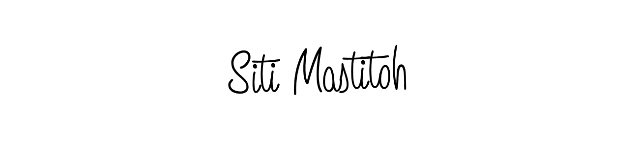 Make a beautiful signature design for name Siti Mastitoh. With this signature (Angelique-Rose-font-FFP) style, you can create a handwritten signature for free. Siti Mastitoh signature style 5 images and pictures png