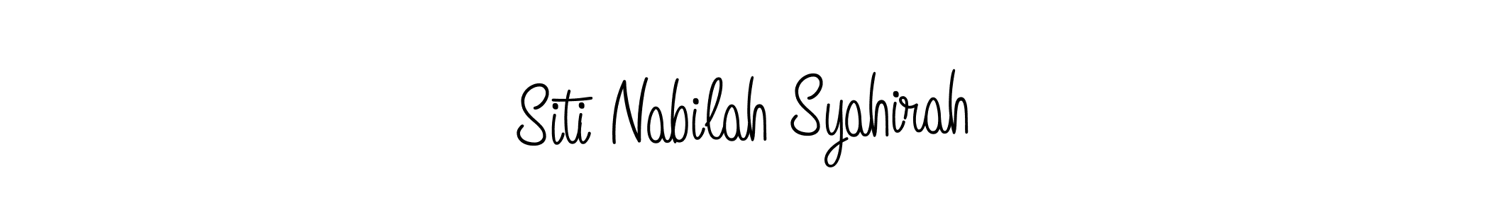 The best way (Angelique-Rose-font-FFP) to make a short signature is to pick only two or three words in your name. The name Siti Nabilah Syahirah include a total of six letters. For converting this name. Siti Nabilah Syahirah signature style 5 images and pictures png