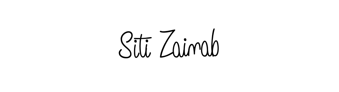 The best way (Angelique-Rose-font-FFP) to make a short signature is to pick only two or three words in your name. The name Siti Zainab include a total of six letters. For converting this name. Siti Zainab signature style 5 images and pictures png