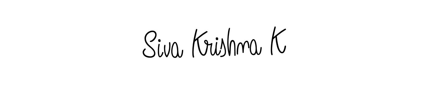 You should practise on your own different ways (Angelique-Rose-font-FFP) to write your name (Siva Krishna K) in signature. don't let someone else do it for you. Siva Krishna K signature style 5 images and pictures png