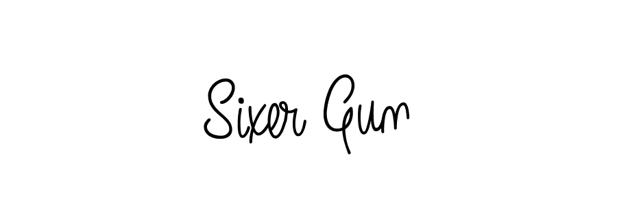 You should practise on your own different ways (Angelique-Rose-font-FFP) to write your name (Sixer Gun) in signature. don't let someone else do it for you. Sixer Gun signature style 5 images and pictures png