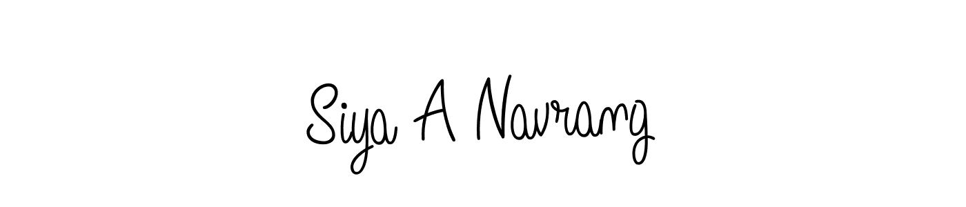 The best way (Angelique-Rose-font-FFP) to make a short signature is to pick only two or three words in your name. The name Siya A Navrang include a total of six letters. For converting this name. Siya A Navrang signature style 5 images and pictures png