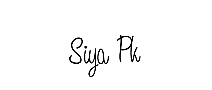 Use a signature maker to create a handwritten signature online. With this signature software, you can design (Angelique-Rose-font-FFP) your own signature for name Siya Pk. Siya Pk signature style 5 images and pictures png