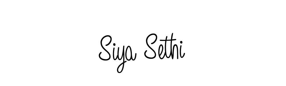 Make a beautiful signature design for name Siya Sethi. With this signature (Angelique-Rose-font-FFP) style, you can create a handwritten signature for free. Siya Sethi signature style 5 images and pictures png