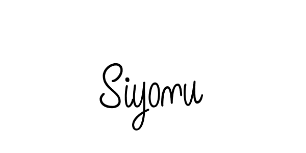 Make a beautiful signature design for name Siyonu. With this signature (Angelique-Rose-font-FFP) style, you can create a handwritten signature for free. Siyonu signature style 5 images and pictures png