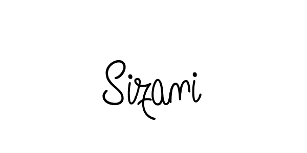Make a beautiful signature design for name Sizani. With this signature (Angelique-Rose-font-FFP) style, you can create a handwritten signature for free. Sizani signature style 5 images and pictures png