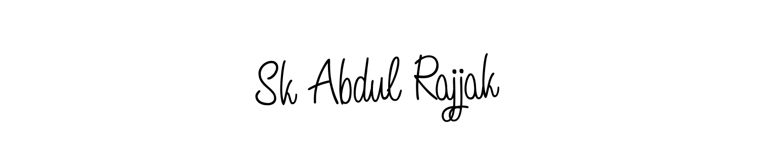 Use a signature maker to create a handwritten signature online. With this signature software, you can design (Angelique-Rose-font-FFP) your own signature for name Sk Abdul Rajjak. Sk Abdul Rajjak signature style 5 images and pictures png