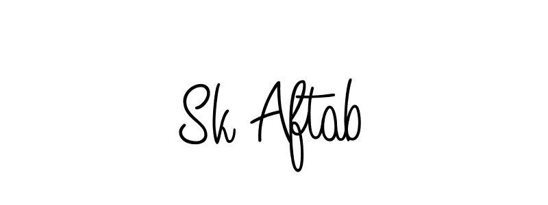 Make a beautiful signature design for name Sk Aftab. With this signature (Angelique-Rose-font-FFP) style, you can create a handwritten signature for free. Sk Aftab signature style 5 images and pictures png