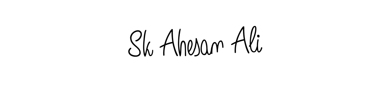 You should practise on your own different ways (Angelique-Rose-font-FFP) to write your name (Sk Ahesan Ali) in signature. don't let someone else do it for you. Sk Ahesan Ali signature style 5 images and pictures png