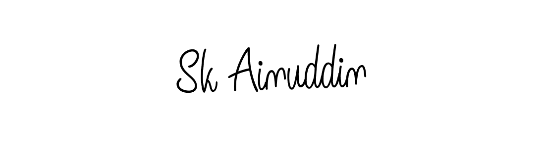 You should practise on your own different ways (Angelique-Rose-font-FFP) to write your name (Sk Ainuddin) in signature. don't let someone else do it for you. Sk Ainuddin signature style 5 images and pictures png