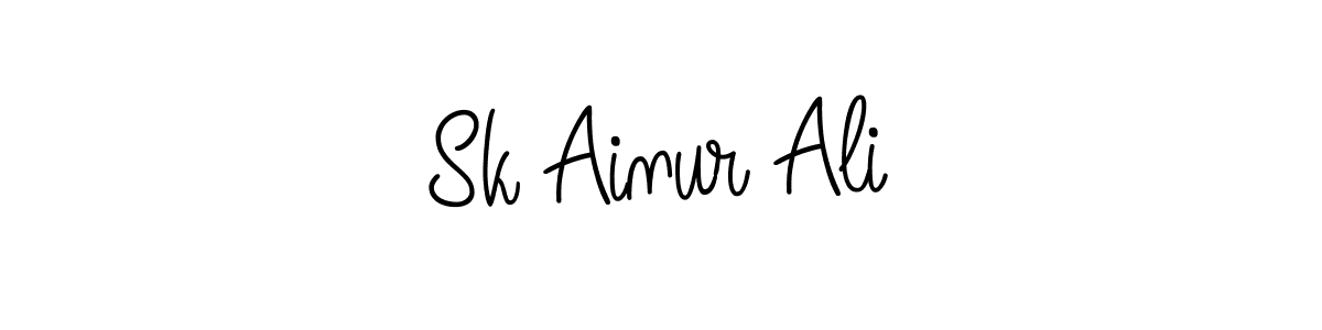 How to make Sk Ainur Ali name signature. Use Angelique-Rose-font-FFP style for creating short signs online. This is the latest handwritten sign. Sk Ainur Ali signature style 5 images and pictures png
