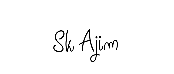 You should practise on your own different ways (Angelique-Rose-font-FFP) to write your name (Sk Ajim) in signature. don't let someone else do it for you. Sk Ajim signature style 5 images and pictures png