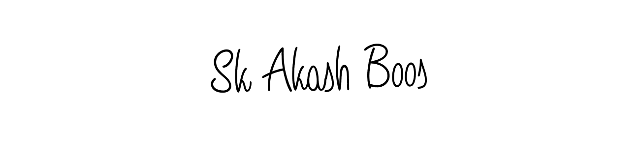 You should practise on your own different ways (Angelique-Rose-font-FFP) to write your name (Sk Akash Boos) in signature. don't let someone else do it for you. Sk Akash Boos signature style 5 images and pictures png