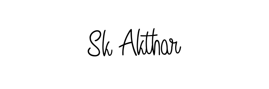 Design your own signature with our free online signature maker. With this signature software, you can create a handwritten (Angelique-Rose-font-FFP) signature for name Sk Akthar. Sk Akthar signature style 5 images and pictures png