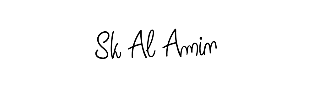 How to make Sk Al Amin name signature. Use Angelique-Rose-font-FFP style for creating short signs online. This is the latest handwritten sign. Sk Al Amin signature style 5 images and pictures png