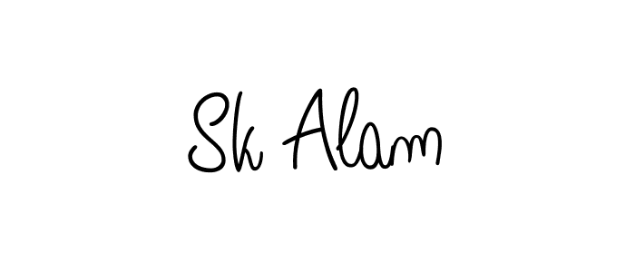 Use a signature maker to create a handwritten signature online. With this signature software, you can design (Angelique-Rose-font-FFP) your own signature for name Sk Alam. Sk Alam signature style 5 images and pictures png