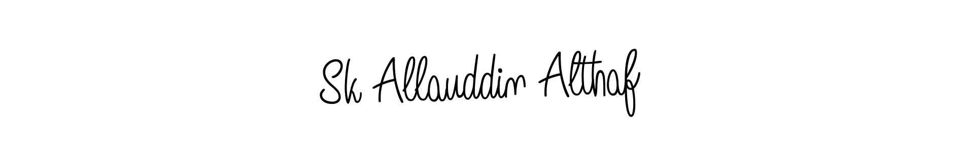You should practise on your own different ways (Angelique-Rose-font-FFP) to write your name (Sk Allauddin Althaf) in signature. don't let someone else do it for you. Sk Allauddin Althaf signature style 5 images and pictures png