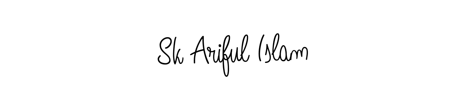 How to make Sk Ariful Islam name signature. Use Angelique-Rose-font-FFP style for creating short signs online. This is the latest handwritten sign. Sk Ariful Islam signature style 5 images and pictures png