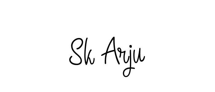 You should practise on your own different ways (Angelique-Rose-font-FFP) to write your name (Sk Arju) in signature. don't let someone else do it for you. Sk Arju signature style 5 images and pictures png