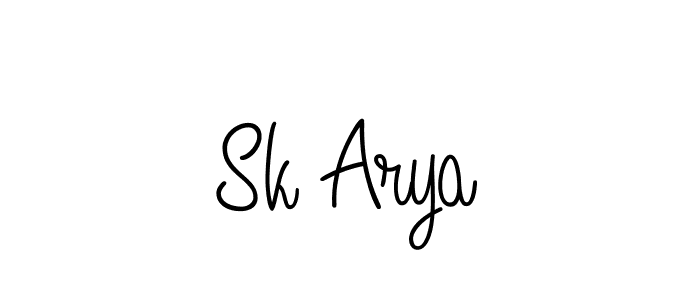 Sk Arya stylish signature style. Best Handwritten Sign (Angelique-Rose-font-FFP) for my name. Handwritten Signature Collection Ideas for my name Sk Arya. Sk Arya signature style 5 images and pictures png