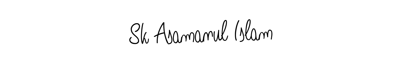 How to make Sk Asamanul Islam name signature. Use Angelique-Rose-font-FFP style for creating short signs online. This is the latest handwritten sign. Sk Asamanul Islam signature style 5 images and pictures png