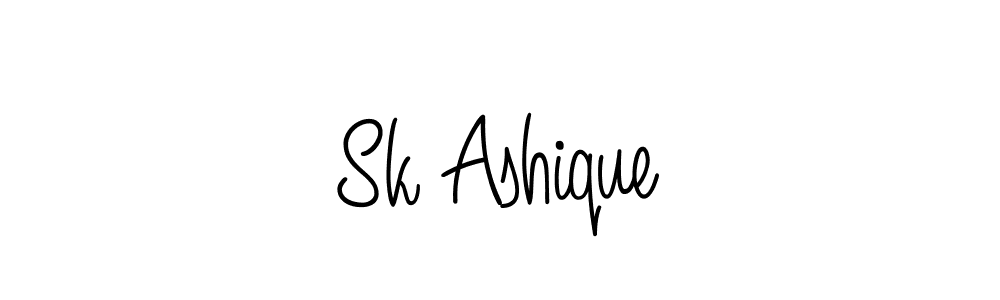 You should practise on your own different ways (Angelique-Rose-font-FFP) to write your name (Sk Ashique) in signature. don't let someone else do it for you. Sk Ashique signature style 5 images and pictures png