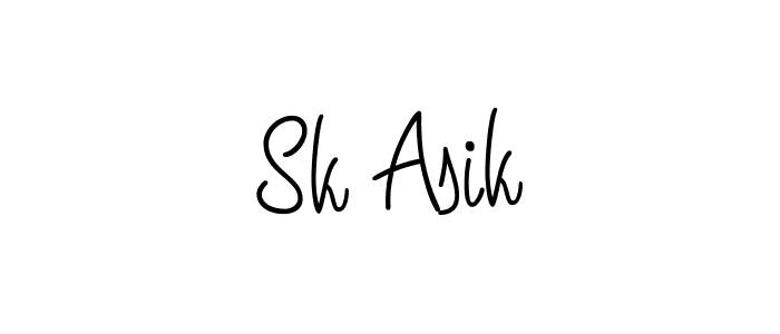 Sk Asik stylish signature style. Best Handwritten Sign (Angelique-Rose-font-FFP) for my name. Handwritten Signature Collection Ideas for my name Sk Asik. Sk Asik signature style 5 images and pictures png