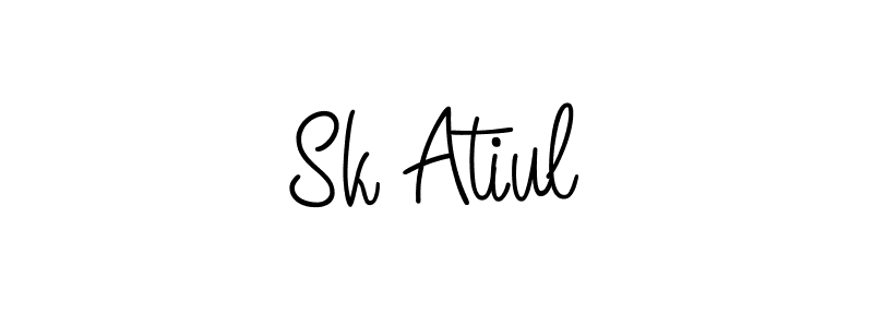 Use a signature maker to create a handwritten signature online. With this signature software, you can design (Angelique-Rose-font-FFP) your own signature for name Sk Atiul. Sk Atiul signature style 5 images and pictures png