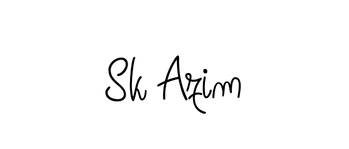 Sk Azim stylish signature style. Best Handwritten Sign (Angelique-Rose-font-FFP) for my name. Handwritten Signature Collection Ideas for my name Sk Azim. Sk Azim signature style 5 images and pictures png