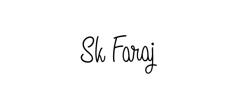 Use a signature maker to create a handwritten signature online. With this signature software, you can design (Angelique-Rose-font-FFP) your own signature for name Sk Faraj. Sk Faraj signature style 5 images and pictures png
