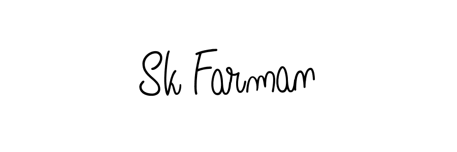 Make a beautiful signature design for name Sk Farman. With this signature (Angelique-Rose-font-FFP) style, you can create a handwritten signature for free. Sk Farman signature style 5 images and pictures png
