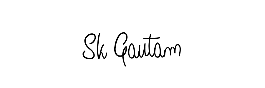 Design your own signature with our free online signature maker. With this signature software, you can create a handwritten (Angelique-Rose-font-FFP) signature for name Sk Gautam. Sk Gautam signature style 5 images and pictures png