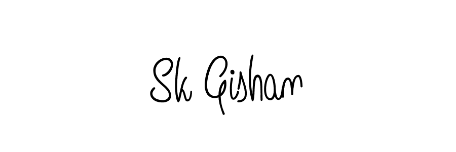 Make a beautiful signature design for name Sk Gishan. With this signature (Angelique-Rose-font-FFP) style, you can create a handwritten signature for free. Sk Gishan signature style 5 images and pictures png
