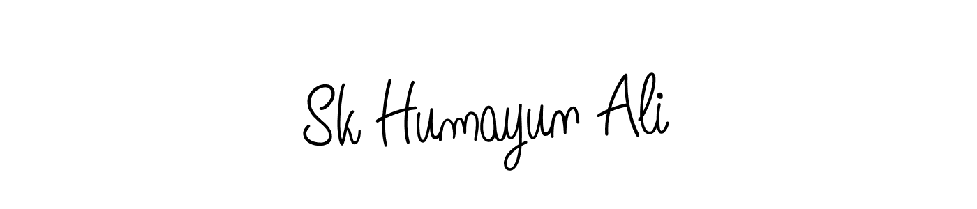 Use a signature maker to create a handwritten signature online. With this signature software, you can design (Angelique-Rose-font-FFP) your own signature for name Sk Humayun Ali. Sk Humayun Ali signature style 5 images and pictures png