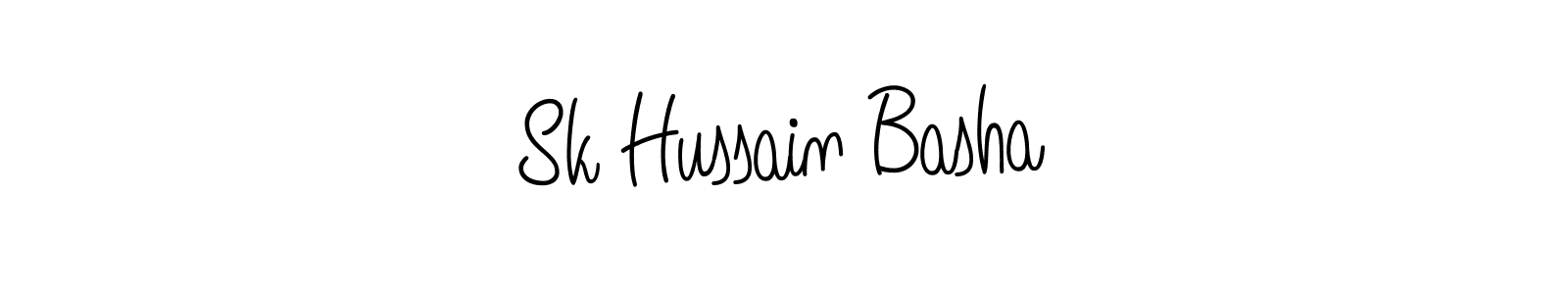 How to make Sk Hussain Basha name signature. Use Angelique-Rose-font-FFP style for creating short signs online. This is the latest handwritten sign. Sk Hussain Basha signature style 5 images and pictures png