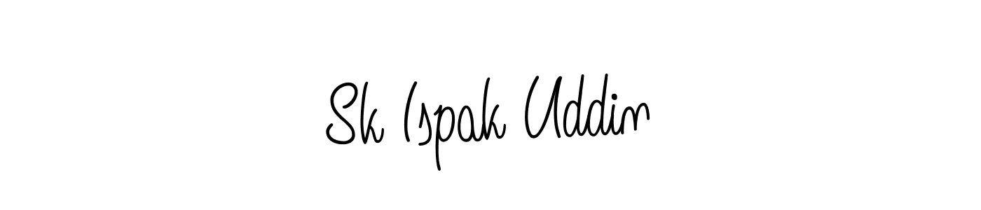 Design your own signature with our free online signature maker. With this signature software, you can create a handwritten (Angelique-Rose-font-FFP) signature for name Sk Ispak Uddin. Sk Ispak Uddin signature style 5 images and pictures png