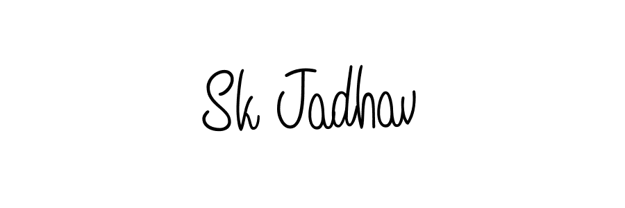 Sk Jadhav stylish signature style. Best Handwritten Sign (Angelique-Rose-font-FFP) for my name. Handwritten Signature Collection Ideas for my name Sk Jadhav. Sk Jadhav signature style 5 images and pictures png