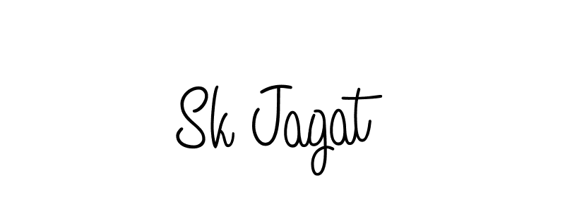 Sk Jagat stylish signature style. Best Handwritten Sign (Angelique-Rose-font-FFP) for my name. Handwritten Signature Collection Ideas for my name Sk Jagat. Sk Jagat signature style 5 images and pictures png
