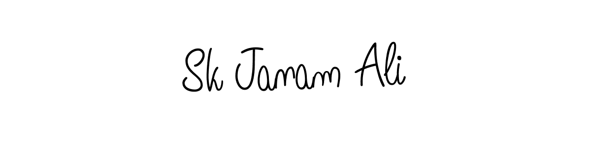 Also we have Sk Janam Ali name is the best signature style. Create professional handwritten signature collection using Angelique-Rose-font-FFP autograph style. Sk Janam Ali signature style 5 images and pictures png