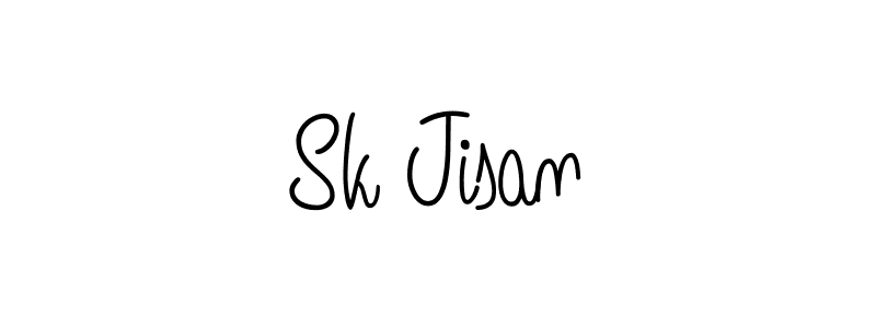 How to make Sk Jisan name signature. Use Angelique-Rose-font-FFP style for creating short signs online. This is the latest handwritten sign. Sk Jisan signature style 5 images and pictures png